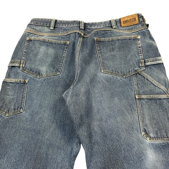 Duluth Carpenter Jeans Mens 40x30  Mid-rise Wide-leg Utility‎ Workwear 100% Cot - Picture 2 of 10